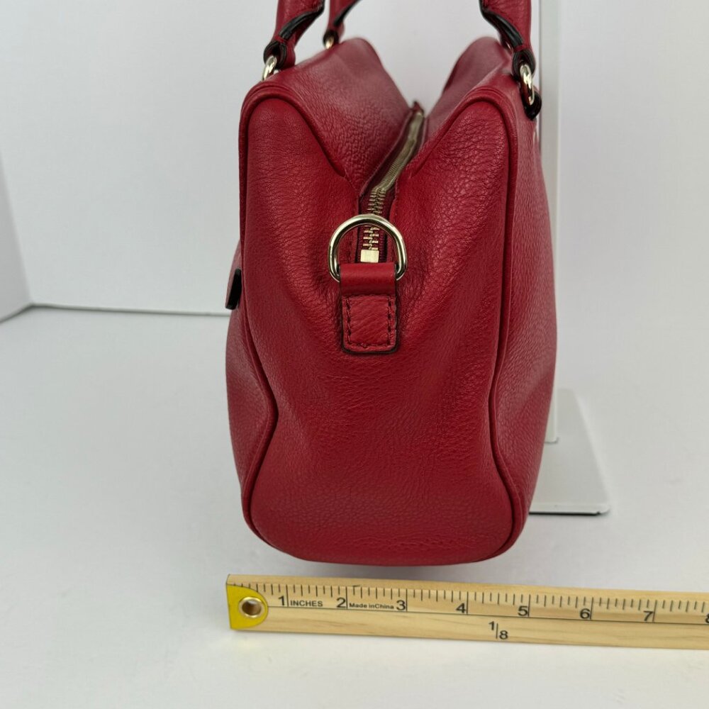 Kate Spade Red Pebbled Leather Satchel Handbag - Picture 11 of 15